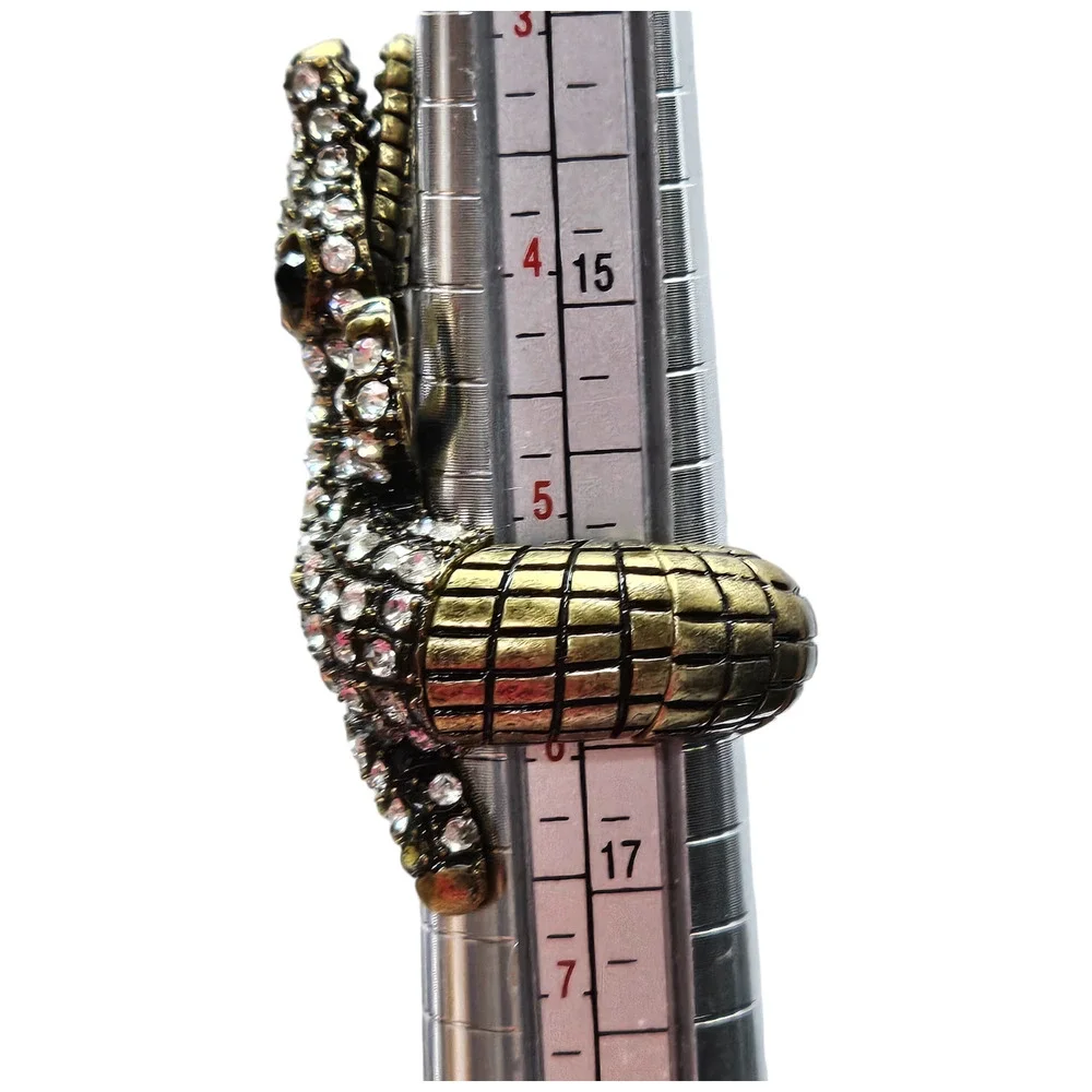 Stretch Ring Rhinestone Alligator Crocodile Lizard - Picture 4 of 5